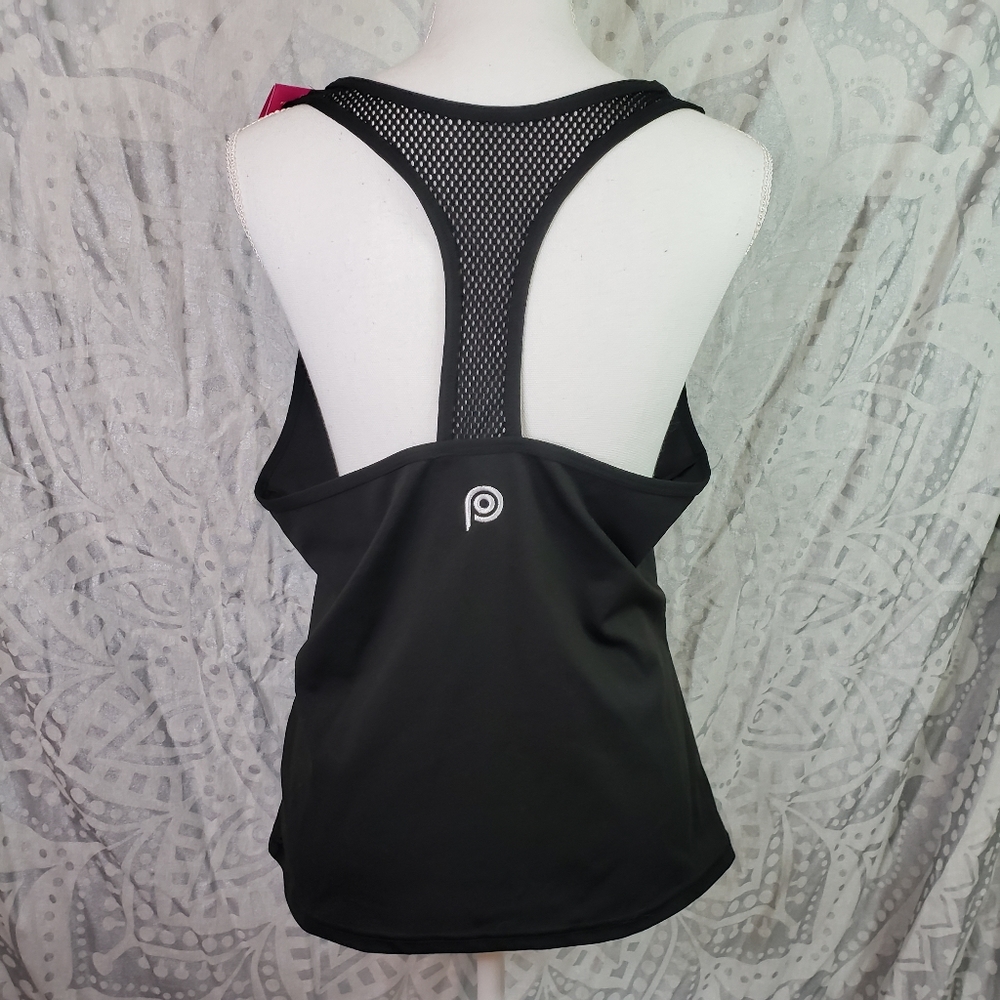 NWT Popfit Natasha Racerback Mesh Tank Black 2x